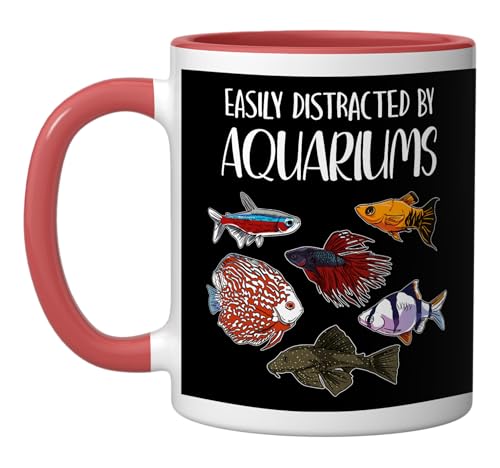 Aquarist Fish Tank & Fish Keeping Gift - Aquarium Lover Ceramic Mug, Red/White - color: Red/White