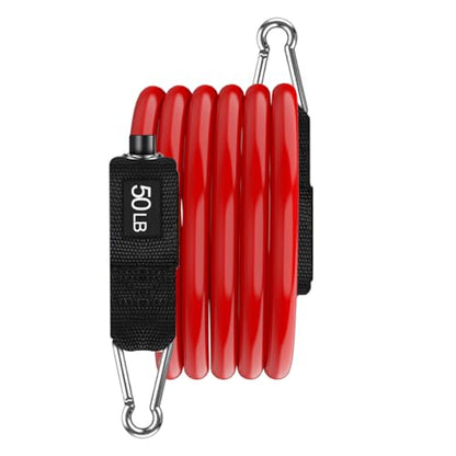 VEICK One Single Resistance Bands for Home Workout Fitness Pilates - color: Red(50LBS)
