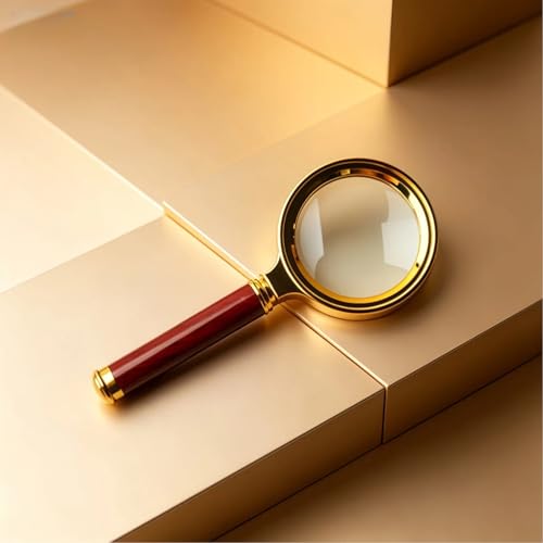 1pc Metal Magnifying Glass, 10x High Definition Handheld Loupe for Reading, Science Experiments, Jewelry/Insects/Plant Observation