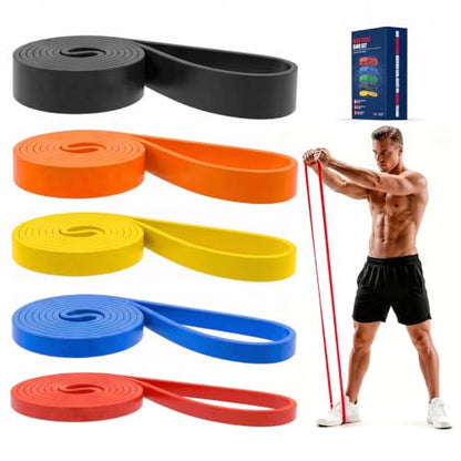 Pull Up Bands, Resistance Bands Set, Exercise Workout Bands for Men & Women, Ideal for Body Stretching, Physical Therapy and Muscle Training - color: Dark Blue
