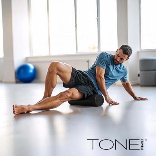 TONE Fitness Firm High-Density Foam Roller for Exercise, Massage & Recovery - color: Black, size: 24 Inch