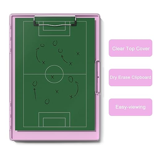 Hongri Clipboard with Storage, Pink 8.5 x 11 Clip Board, Dual Compartmen - color: Pale Pink