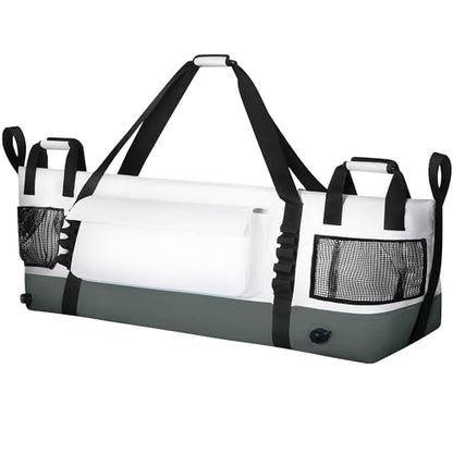 Insulated Fish Cooler Kill Bag with Flat Bottom-26x18 31x14 40x16 50x18 60x20 70x25 Inches Waterproof Fishing tackle Kill Cooler Bag - color: CreamGrey-60x20x10