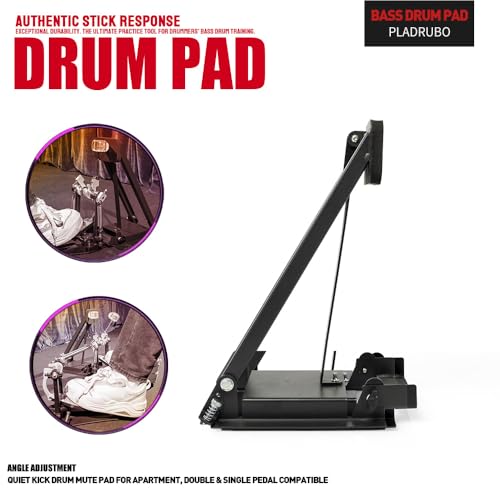PALDRUBO Bass Drum Practice Pad – Foldable Kick Pedal Training Pad with High-Density Rubber for Realistic Rebound and Silent Practice