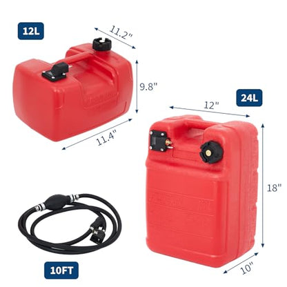 GarveeLife 6 Gallon Marine Tank, Marine Boat Tank with I-Shaped Handle, 24 L Marine Transfer Tank with Hose