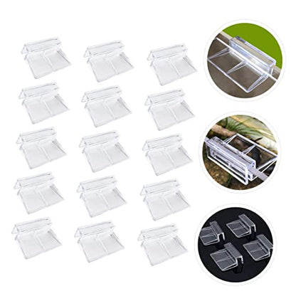 Yardwe 15pcs Acrylic Support Bracket for Fish Tank Cover Adjustable Aquarium Rack for 7-8mm Glass Sturdy Clip Holder for Practical Fish Tank Accessories