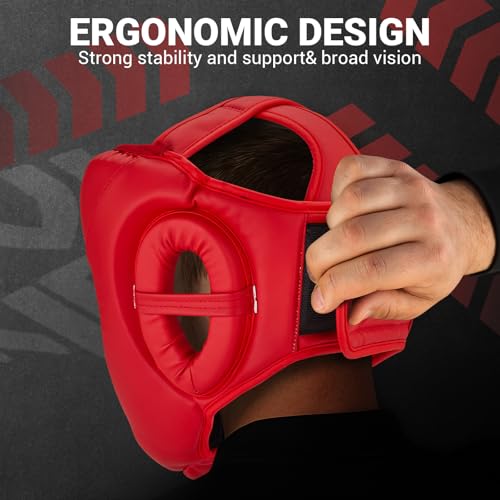 Boxing Headgear - color: Red, size: Medium