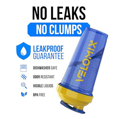 VELOMIX 2 Pack 28oz Protein Shaker Bottle for Protein Mixes, Stand Strong - color: B4) Yellow / Blue