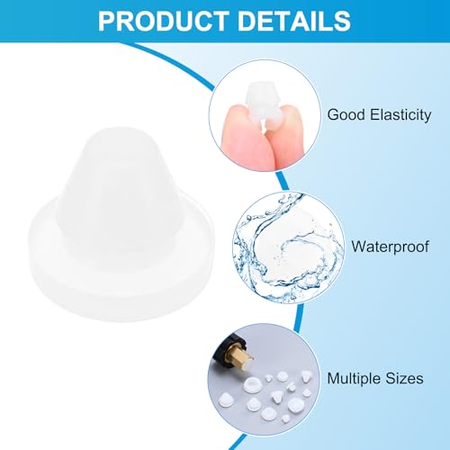 M METERXITY 15 Pack Silicone Hole Plugs - Snap in Locking Hole Plugs, Waterproof & Flexible, Apply to Automotive/Industrial/Wiring/Furniture/Offices/Kitchens (0.28-0.31 Inches, Clear) - size: 0.28-0.31 Inches