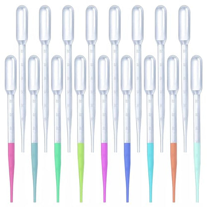 3ML Dropper Pipettes Essential Oil Transfer, Eye Dropper,Disposable Plastic Eye Dropper for Science Experiments, Crafting, Makeup Tool (30)