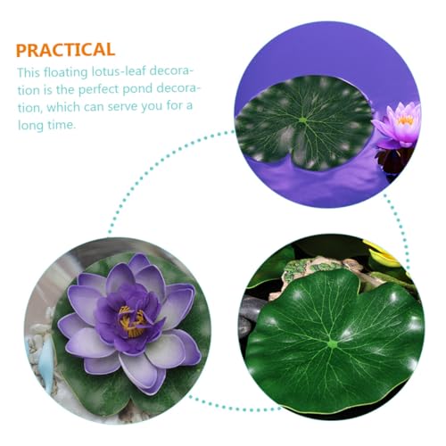 10pcs Emulation Lotus Leaves Floating Pond Decoration 17cm Simulation Water Lily Pads Artificial Plant Decor for Aquarium Garden Pool Display