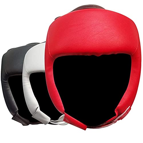 Ultimate - Pro Training Head Guard - Open Face - Boxing MMA Muay Thai Training - color: Red, size: Large-X-Large