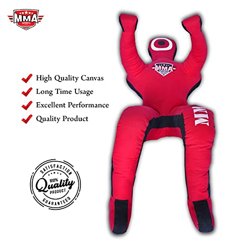 MMA Sports Brazilian JIU Jitsu Grappling Submission Throwing Dummy Punching Heavy Bag Kick Boxing Dummies UNFILLED - color: Red-2, size: 5ft, style: Sitting