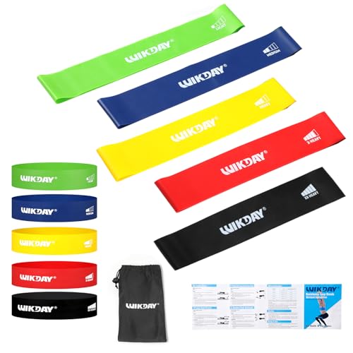 WIKDAY Resistance Bands for Working Out Exercise Loop Bands Workout Bands Set for Men Women Body Stretching, Crossfit Training, Home Workout, Physical Therapy, Booty Legs, Set of 5 - color: Multicolor-2 Set