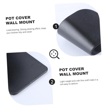 Healifty 5 Pair Abs Frosted Pot Lid Storage Rack Black Strong Adhesive Kitchen Lid Holder Multifunctional Pot Rest Shelf Organizing and Space Saving