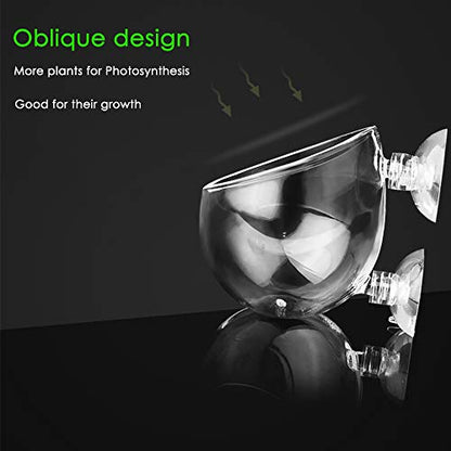 2X Crystal Glass Aquatic Plant Pot, Planter, Red Shrimp Live Plants Fish Tank Holder with 4X Suction Cups for Aquarium Aquascape Decoration… - size: 2 Count (Pack of 1)