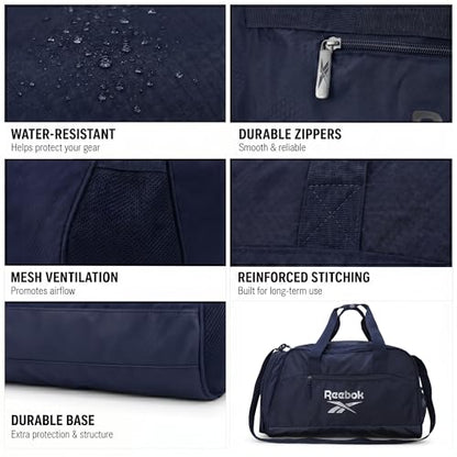 Reebok Lightweight Unisex Carry On Gym Duffle Bag for Men & Women, Sports - color: Hamilton Navy