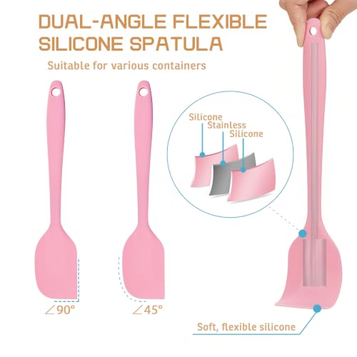 Silicone Spatula, 11 inch Large Rubber Spatulas Heat Resistant Non-Stick Flexible Kitchen Spatulas with Stainless Steel Core Scraper for Cooking, Baking, Mixing Tool (4-Piece)