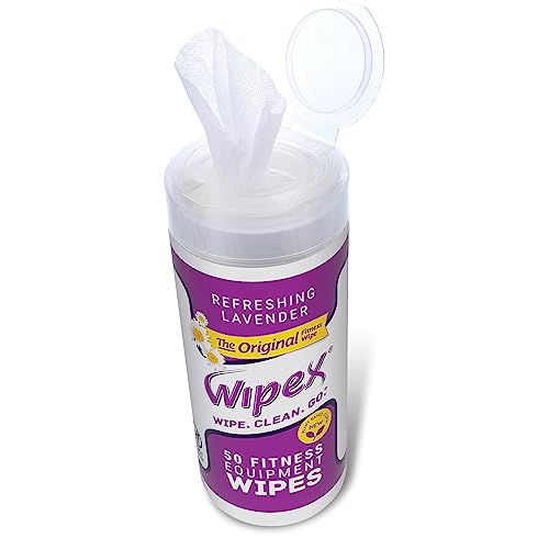 Wipex Original Gym Wipes - EWG Verified - Fitness Equipment Cleaner for Personal Workout Use, New Lint-Free Plant Based Cloth, 50 Count - Great for Yoga, Pilates, Home Gym (Pack of 12) - size: 50 Count (Pack of 12)