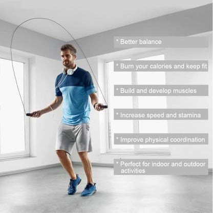 Redify Adjustable Jump Rope,Jump Ropes for Fitness for Men Women - color: Red,Blue