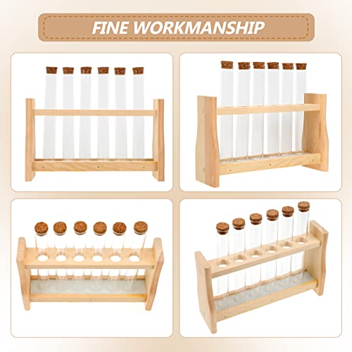 Beaupretty Test Tube Stand Wooden Rack for Perfume Essential Oil Compact Design for
