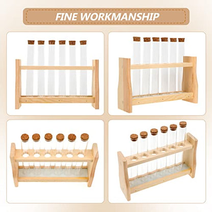 Beaupretty Test Tube Stand Wooden Rack for Perfume Essential Oil Compact Design for