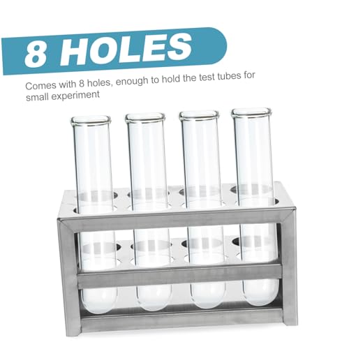 PRETYZOOM 1pc Stainless Steel Test Tube Rack Practical Organizer for Laboratory Classroom and Home Use Lightweight Holder for Test Tubes Lipsticks