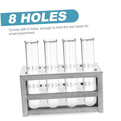 PRETYZOOM 1pc Stainless Steel Test Tube Rack Practical Organizer for Laboratory Classroom and Home Use Lightweight Holder for Test Tubes Lipsticks