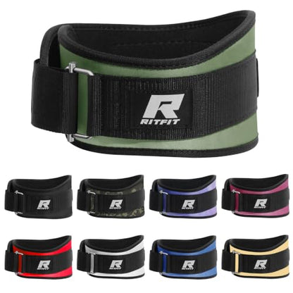 RitFit Weight Lifting Belt 6 Inch for Squats Deadlift Strength Training - color: Green, size: L(36"-44")