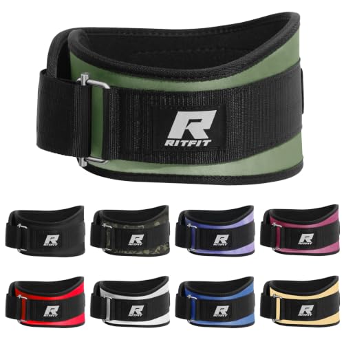 RitFit Weight Lifting Belt 6 Inch for Squats Deadlift Strength Training - color: Green, size: XL(43"-51")