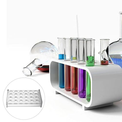 PRETYZOOM Acrylic Test Tube Holder Stand Slots Lab Tube Rack Holder for Chemistry
