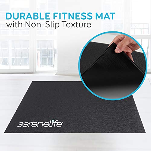 SereneLife Elliptical Floor Mat - Non-Slip, Durable for Exercise Machines, Gym & Jump Rope - SLELMAT5