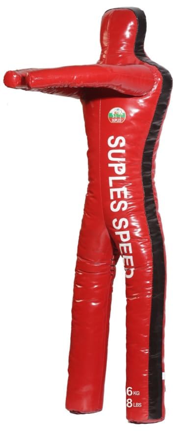 Suples Speed Wrestling Dummy with Legs – Vinyl Throwing Dummy for MMA, Judo, Jiu Jitsu & Grappling Training - color: Red, size: Small (35 lbs, 58 in)