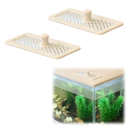 Feeder Cover Compatible with Fluval Flex 9 Gallon, with Ventilation Holes to Allow Air Circulation, Easy-Grip Feeding Lid Replacement for Aquarium(2Pcs)