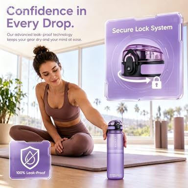 32oz Clear Tritan Water Bottle with Chug Lid - color: Purple