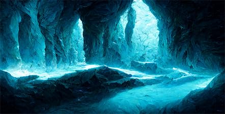 30X18 Inches Fish Tank Background, Underwater Cave Terrarium Background Decor, Blue Landscape Stone Durable Polyester Background with 8 EVA Double-Sided Tapes