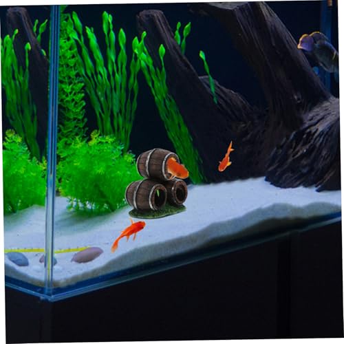 Large Natural Driftwood Aquarium Decor Resin Wine Barrel Fish Tank Cave