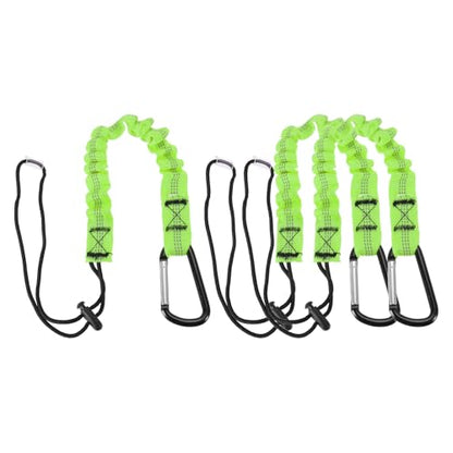 MECCANIXITY Retractable Tool Lanyard 2ft with Single Aluminum Buckle and Adjustable Loop End, Maximum Weight Limit 10KG / 22lb, Safety Fall Protection Tools Leash, Green 3 Pack - color: Green, size: 2ft