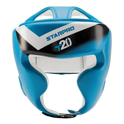 Starpro Boxing Headgear for Men Women - Safety Headguard with Padding - Muay Thai MMA Training Sparring Karate - color: Solar blue / White, size: X-Small