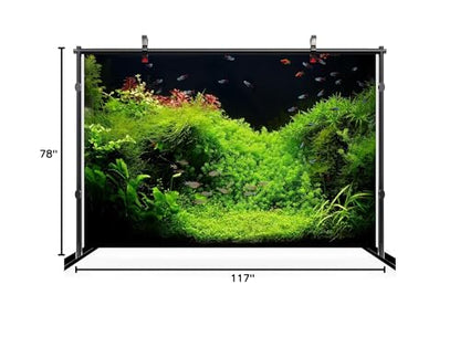10x6.5ft Fish Tank Backdrop Aquarium Underwater Grass Leaves Aquatic Plant River Bed Lake Fish Background Diving Holiday Fishing Party Decoration Photo Props Wallpaper - size: 10x6.5FT