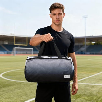 BESMART Gym Bags for Men with Side Pocket，38L Large Sports Gym Duffle Bag | Adjustable Strap&Shoe Compartment, Waterproof,Spacious,Wet Pocket,Durable Duffel Bag for Gym,Travel, Fitness,Black Gradient - color: Black Gradient with TPU POCKET
