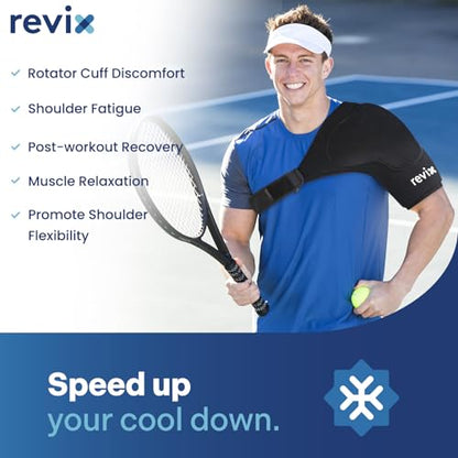 REVIX XL Shoulder Ice Pack Wrap for Rotator Cuff, with Removable Gel Pack - size: XL, style: With Removable Gel Pack