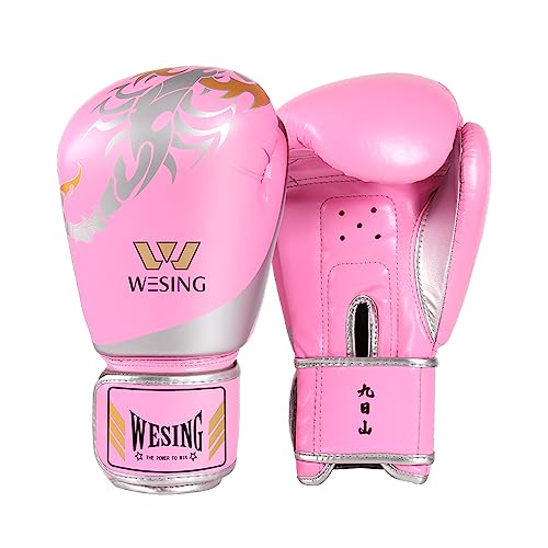 Wesing Kids Boxing Gloves for Boys&Girls 6oz Boxing Gloves for Children 5-12 Boxing Training Gloves for Men&Women 10oz Sparring Punching Gloves for Punching Bag, Kickboxing, Muay Thai, MMA - color: pink, size: 6 oz