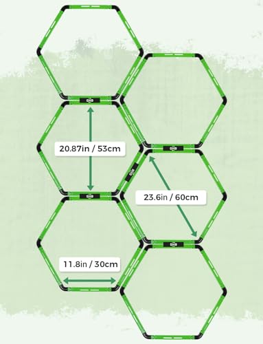 GHB Hex Agility Rings Speed Rings with Carrying Bag 6 Set - color: Green