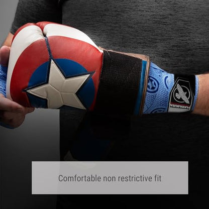 Hayabusa Marvel Hero Elite Mexican Style Boxing Hand Wraps for Men & Women - color: Captain America