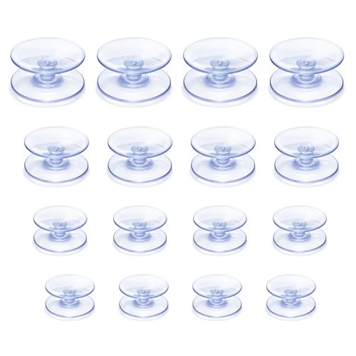 4 Sizes Double Sided Suction Cups 16 Pcs Suction Cups for Glass Table Mirrors Furniture (25+30+35+40mm)