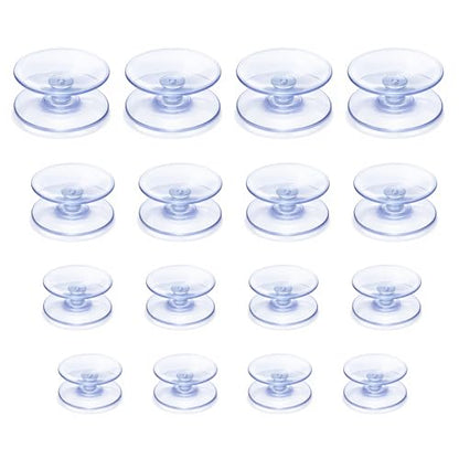 4 Sizes Double Sided Suction Cups 16 Pcs Suction Cups for Glass Table Mirrors Furniture (25+30+35+40mm)