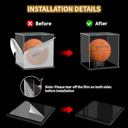 Basketball Display Case, Clear Acrylic Full Size Basketball Case - size: 11 x 11 x 11.4 inches