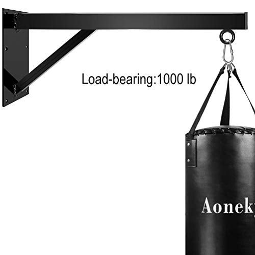 Aoneky Heavy Duty Punching Bag Wall Mount Bracket, 1000LB Capacity Universal Boxing Bag Hanger for MMA, Muay Thai, Home Gym Training, Solid Steel Construction with 6 Bolts - size: 23 inch