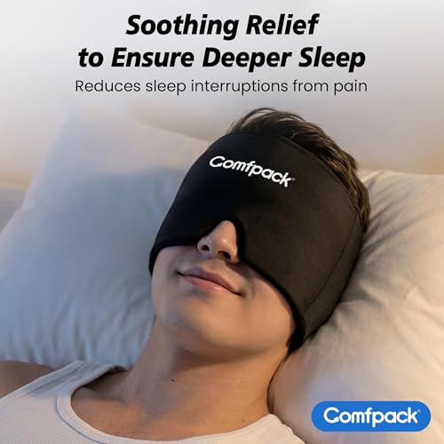 Comfpack Migraine Relief Cap Headache Hat Ice Pack Mask, 30% Longer Cold